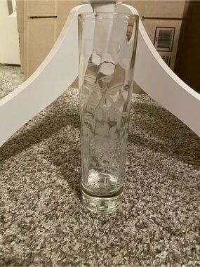 Vintage Clear Etched Glass Bud Vase -  Pasabache Turkey Home Accents